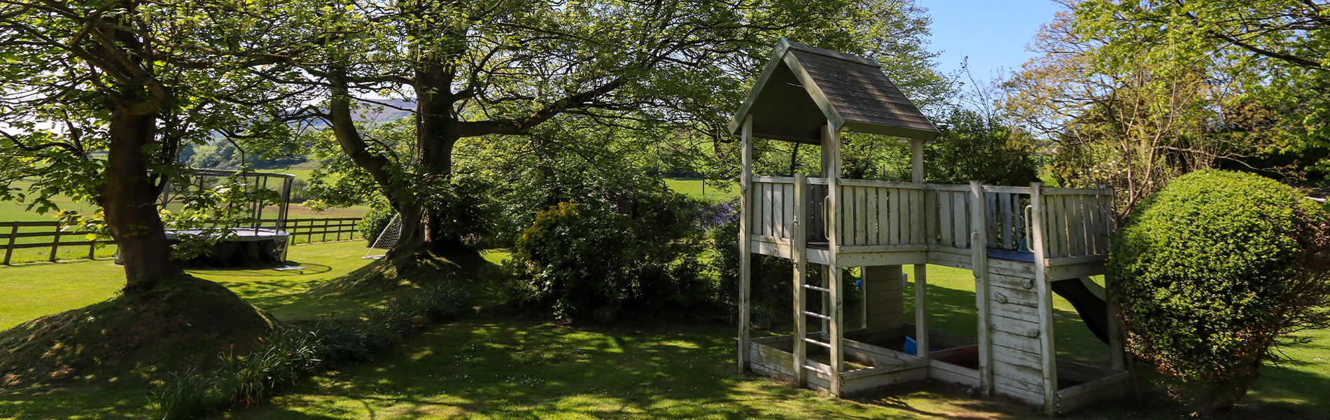 wooden play area for children in trees